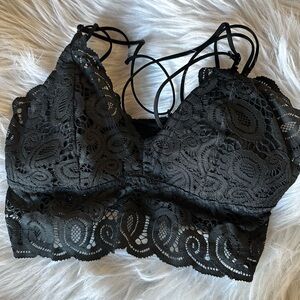 EUC PINK by‎ Victoria's Secret Elegant Black Lace Bralette Size M
